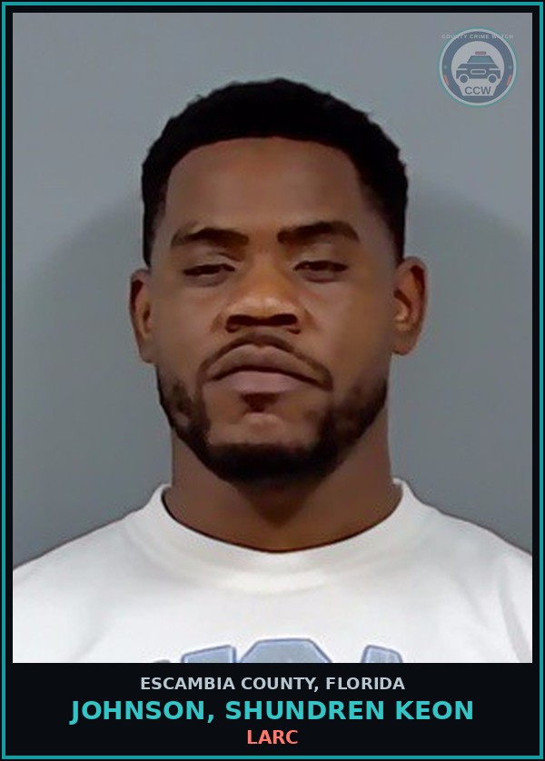 Booking mugshot of JOHNSON, SHUNDREN KEON in Escambia County