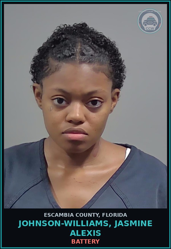 Booking mugshot of JOHNSON-WILLIAMS, JASMINE ALEXIS in Escambia County