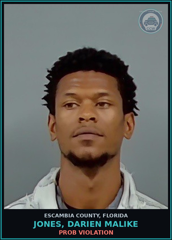 Booking mugshot of JONES, DARIEN MALIKE in Escambia County