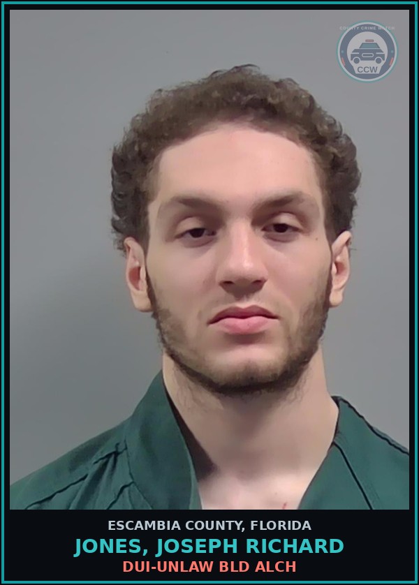 Booking mugshot of JONES, JOSEPH RICHARD in Escambia County