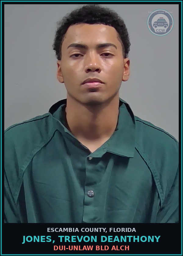Booking mugshot of JONES, TREVON DEANTHONY in Escambia County