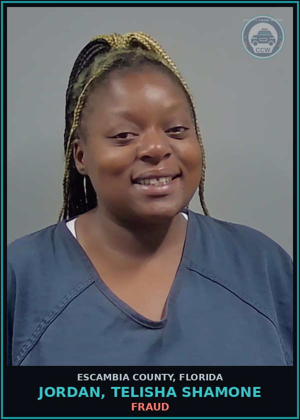 Booking mugshot of JORDAN, TELISHA SHAMONE in Escambia County