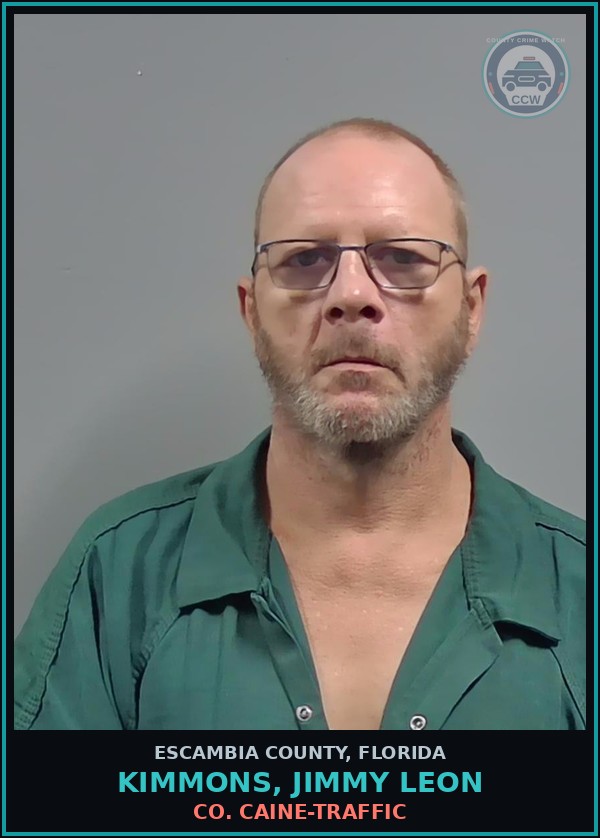Booking mugshot of KIMMONS, JIMMY LEON in Escambia County