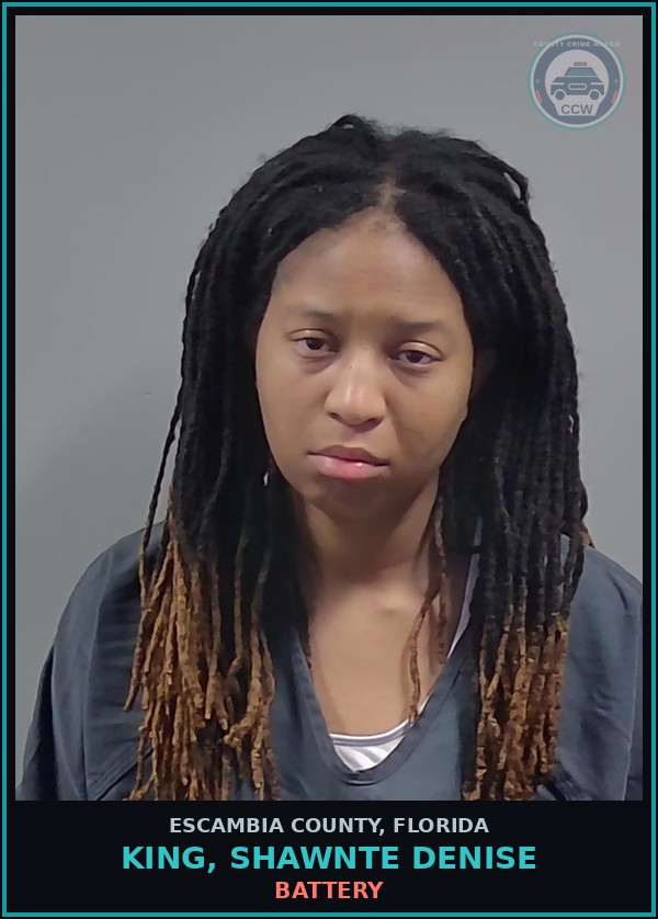 Booking mugshot of KING, SHAWNTE DENISE in Escambia County