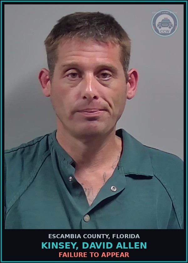Booking mugshot of KINSEY, DAVID ALLEN in Escambia County