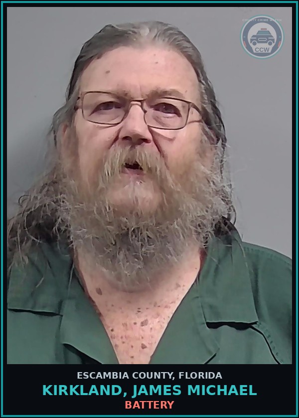 Booking mugshot of KIRKLAND, JAMES MICHAEL in Escambia County