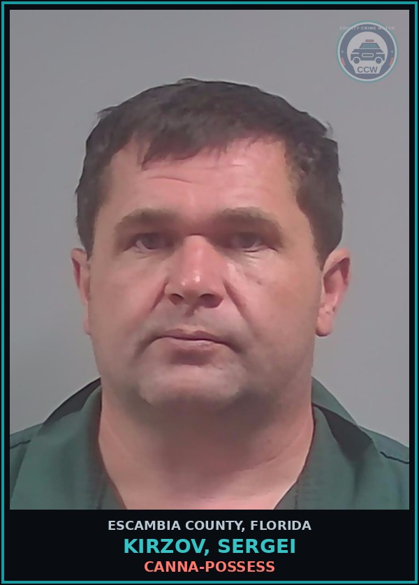 Booking mugshot of KIRZOV, SERGEI in Escambia County