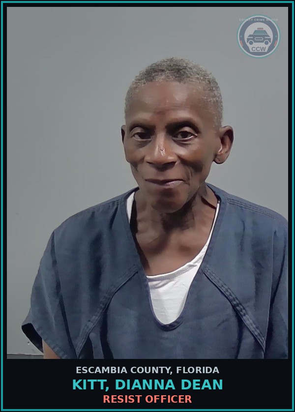 Booking mugshot of KITT, DIANNA DEAN in Escambia County