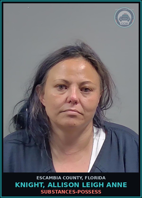 Booking mugshot of KNIGHT, ALLISON LEIGH ANNE in Escambia County