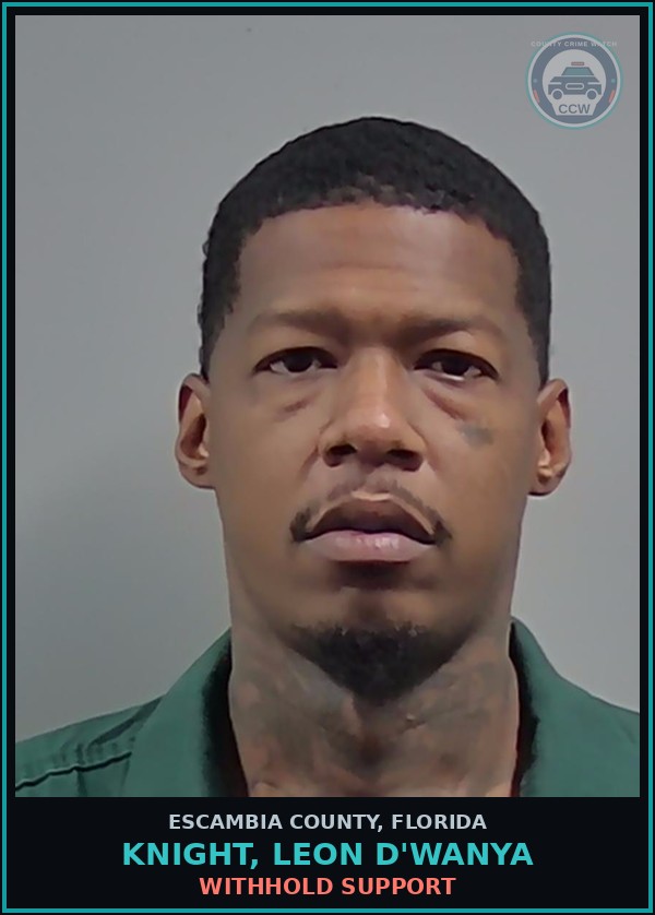 Booking mugshot of KNIGHT, LEON D'WANYA in Escambia County