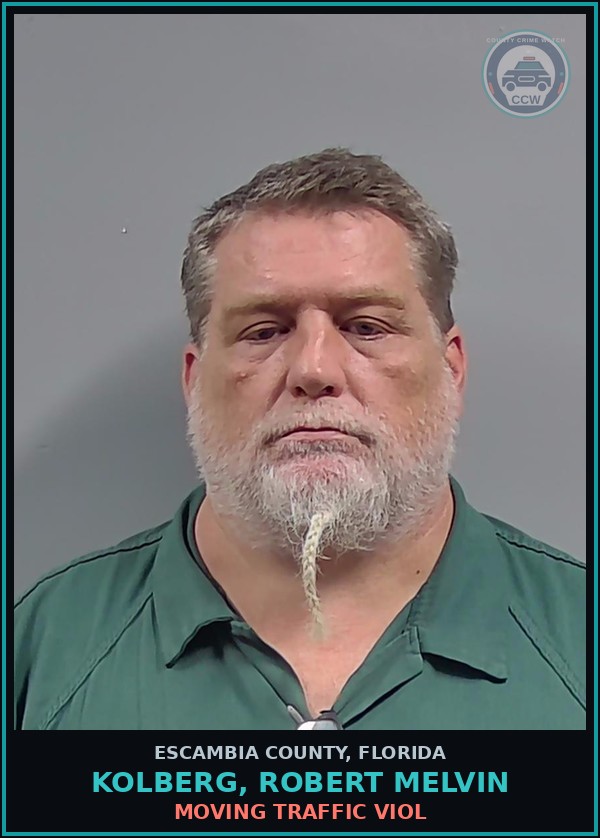 Booking mugshot of KOLBERG, ROBERT MELVIN in Escambia County