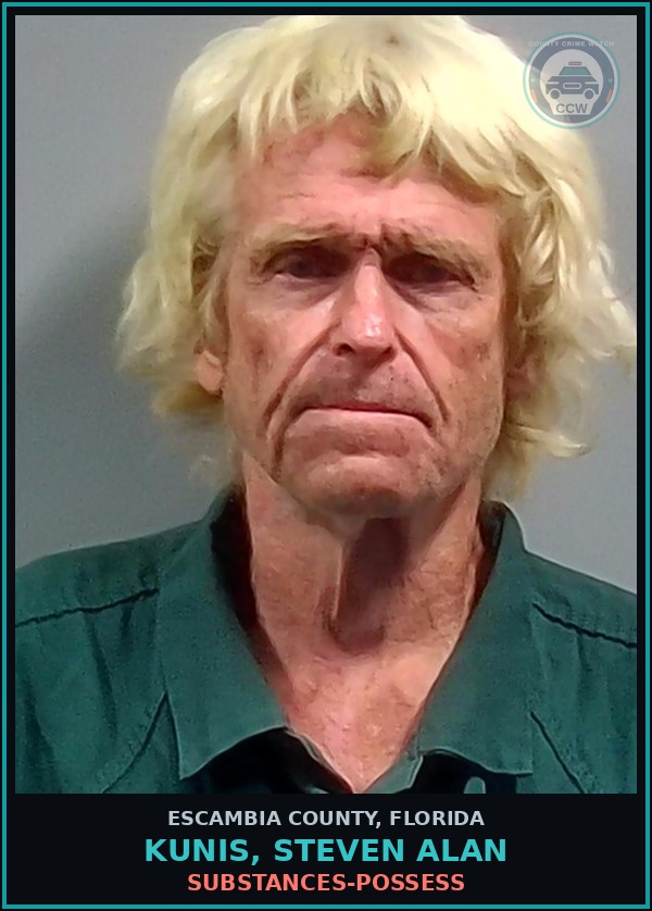 Booking mugshot of KUNIS, STEVEN ALAN in Escambia County