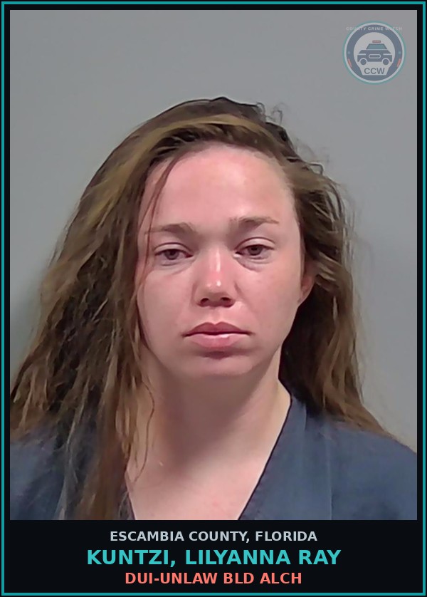 Booking mugshot of KUNTZI, LILYANNA RAY in Escambia County