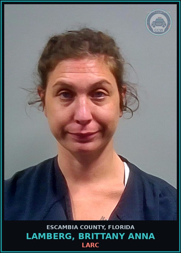 Booking mugshot of LAMBERG, BRITTANY ANNA in Escambia County