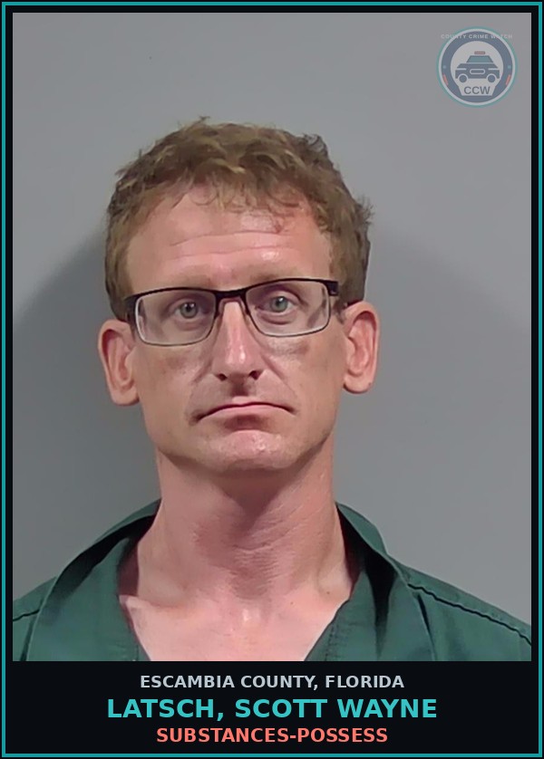 Booking mugshot of LATSCH, SCOTT WAYNE in Escambia County