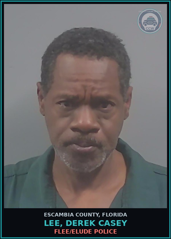 Booking mugshot of LEE, DEREK CASEY in Escambia County