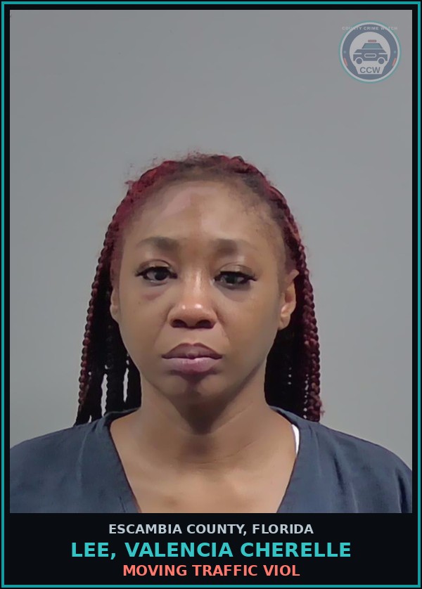 Booking mugshot of LEE, VALENCIA CHERELLE in Escambia County