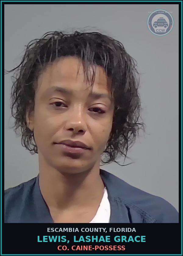 Booking mugshot of LEWIS, LASHAE GRACE in Escambia County