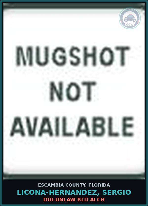 Booking mugshot of LICONA-HERNANDEZ, SERGIO in Escambia County