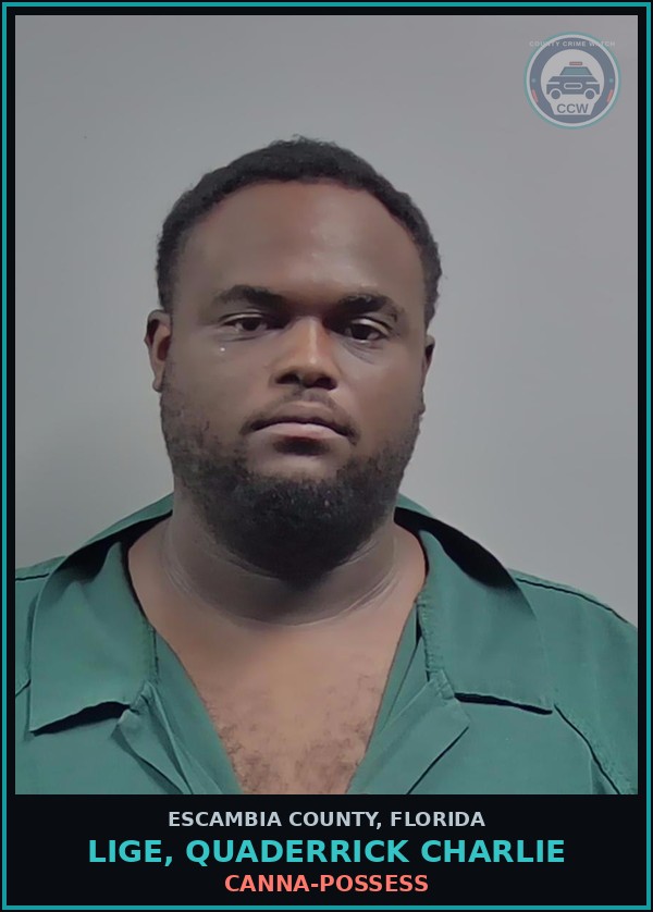 Booking mugshot of LIGE, QUADERRICK CHARLIE in Escambia County