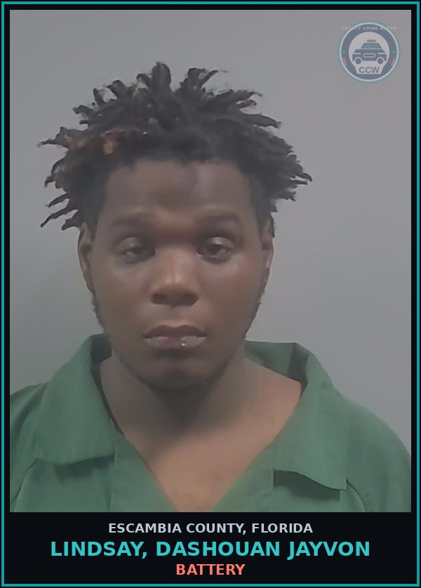 Booking mugshot of LINDSAY, DASHOUAN JAYVON in Escambia County