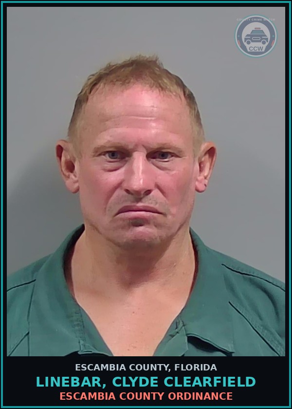 Booking mugshot of LINEBAR, CLYDE CLEARFIELD in Escambia County