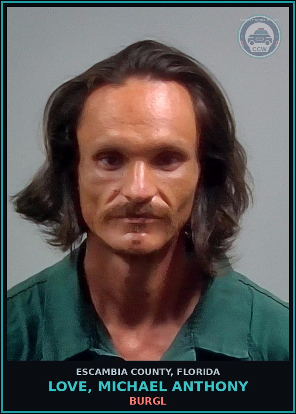 Booking mugshot of LOVE, MICHAEL ANTHONY in Escambia County
