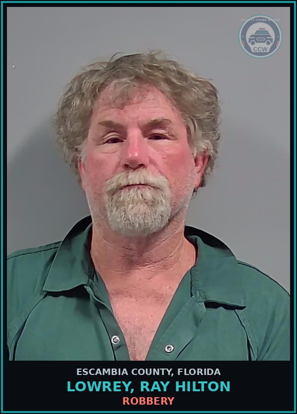 Booking mugshot of LOWREY, RAY HILTON in Escambia County