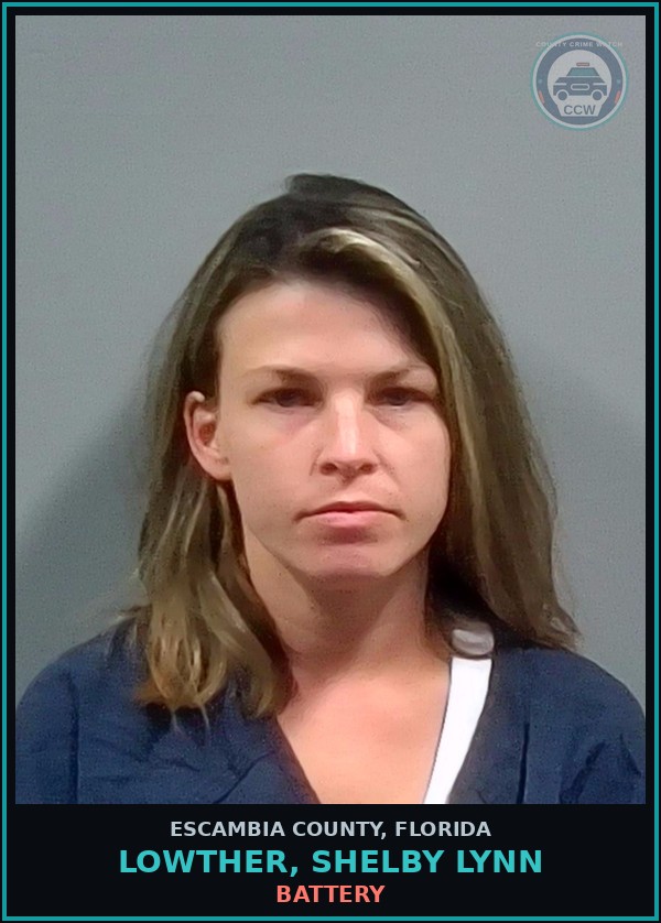 Booking mugshot of LOWTHER, SHELBY LYNN in Escambia County