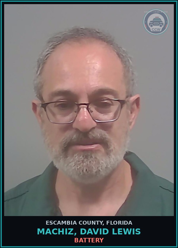 Booking mugshot of MACHIZ, DAVID LEWIS in Escambia County
