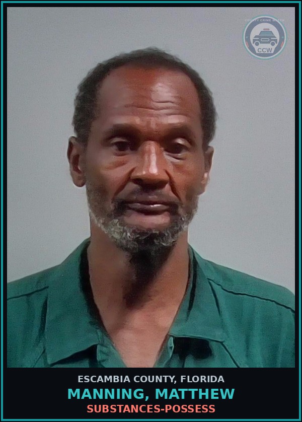 Booking mugshot of MANNING, MATTHEW in Escambia County