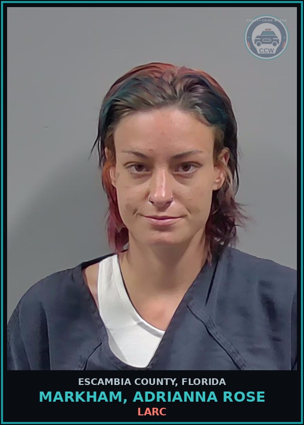 Booking mugshot of MARKHAM, ADRIANNA ROSE in Escambia County
