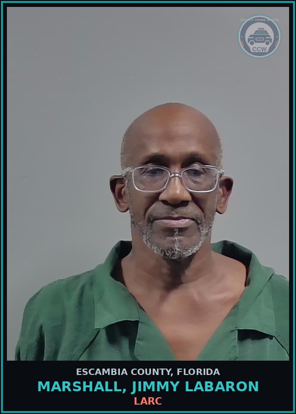 Booking mugshot of MARSHALL, JIMMY LABARON in Escambia County