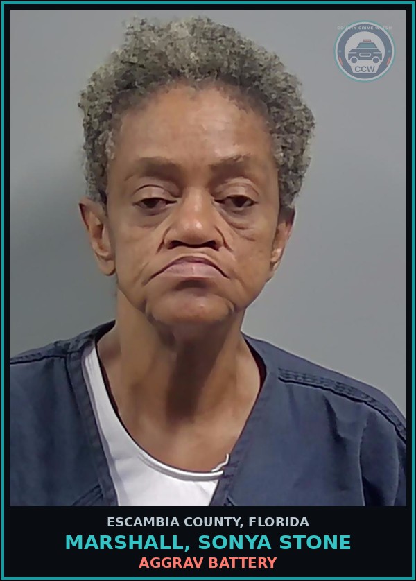 Booking mugshot of MARSHALL, SONYA STONE in Escambia County