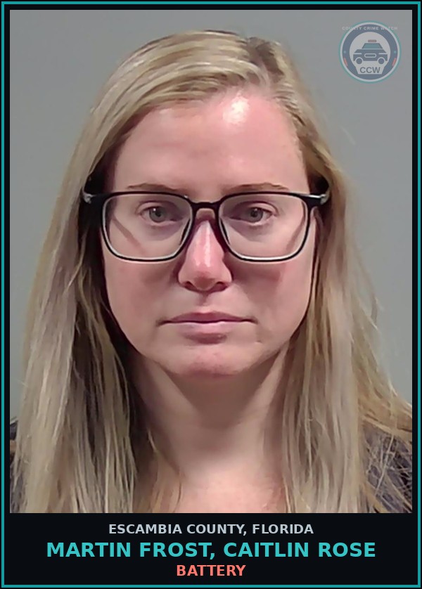 Booking mugshot of MARTIN FROST, CAITLIN ROSE in Escambia County