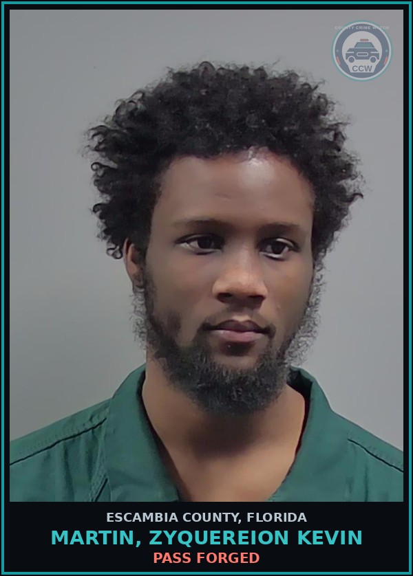 Booking mugshot of MARTIN, ZYQUEREION KEVIN in Escambia County