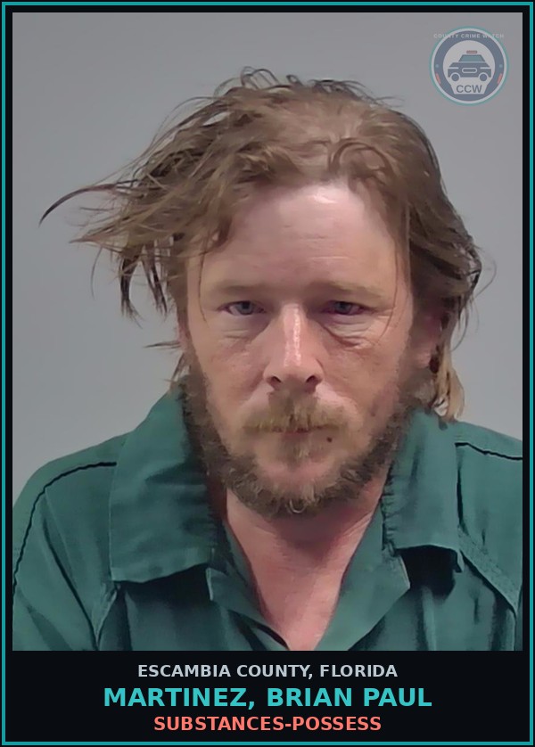 Booking mugshot of MARTINEZ, BRIAN PAUL in Escambia County