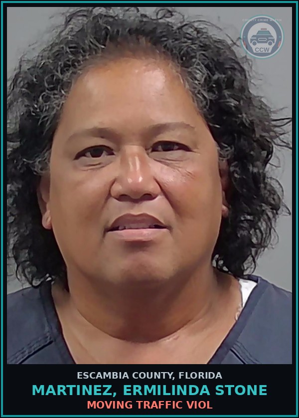 Booking mugshot of MARTINEZ, ERMILINDA STONE in Escambia County