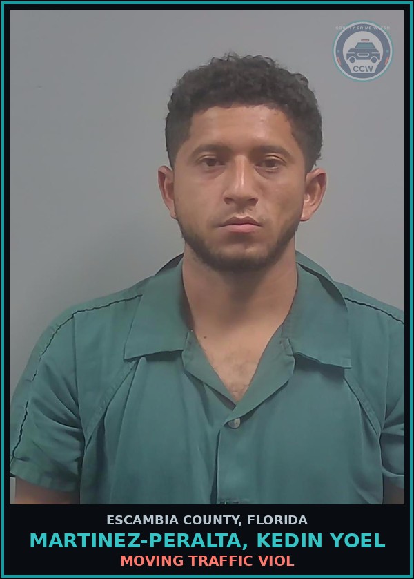 Booking mugshot of MARTINEZ-PERALTA, KEDIN YOEL in Escambia County