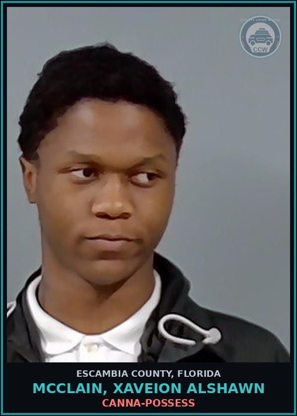 Booking mugshot of MCCLAIN, XAVEION ALSHAWN in Escambia County