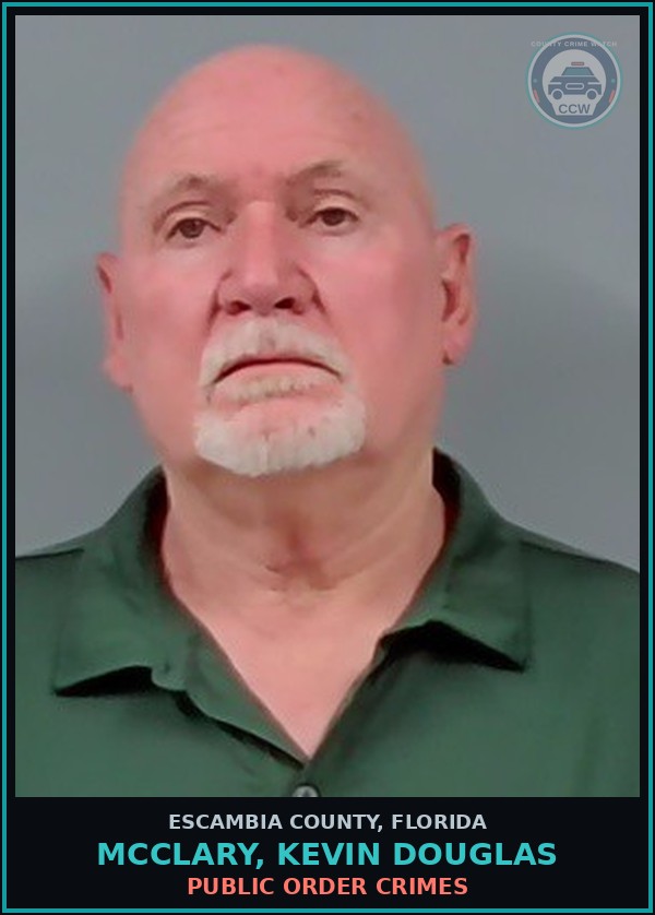 Booking mugshot of MCCLARY, KEVIN DOUGLAS in Escambia County