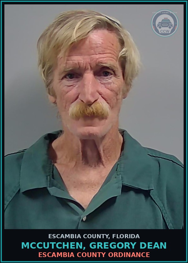 Booking mugshot of MCCUTCHEN, GREGORY DEAN in Escambia County
