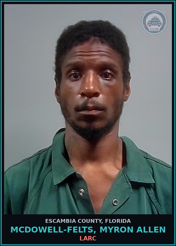 Booking mugshot of MCDOWELL-FELTS, MYRON ALLEN in Escambia County