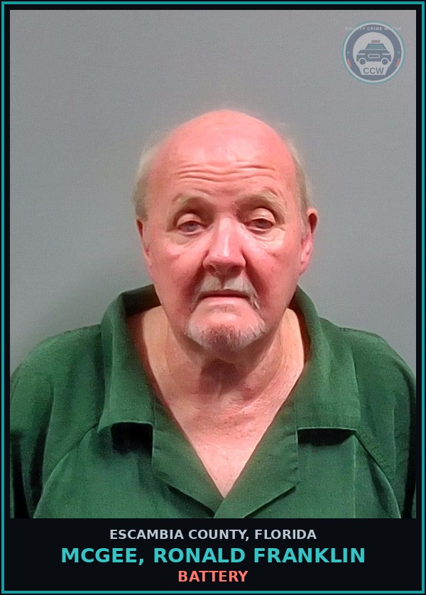 Booking mugshot of MCGEE, RONALD FRANKLIN in Escambia County