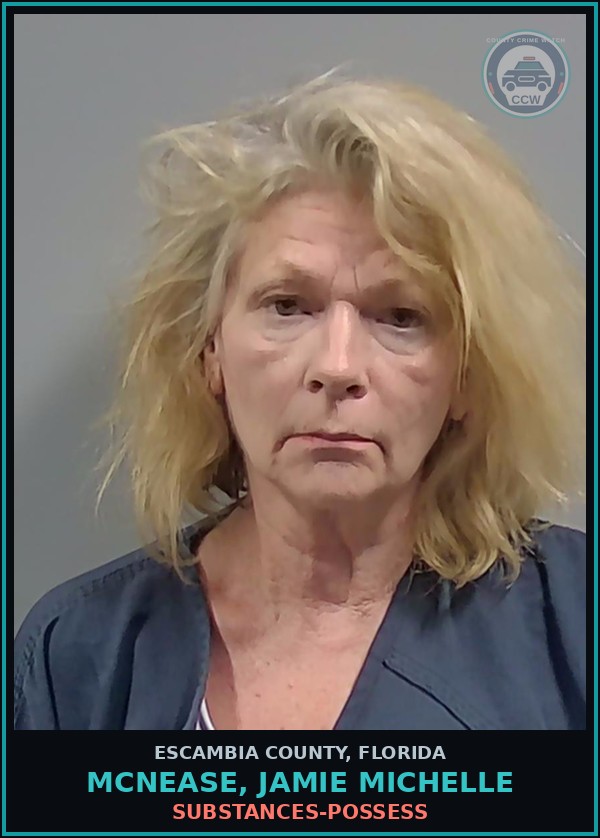 Booking mugshot of MCNEASE, JAMIE MICHELLE in Escambia County