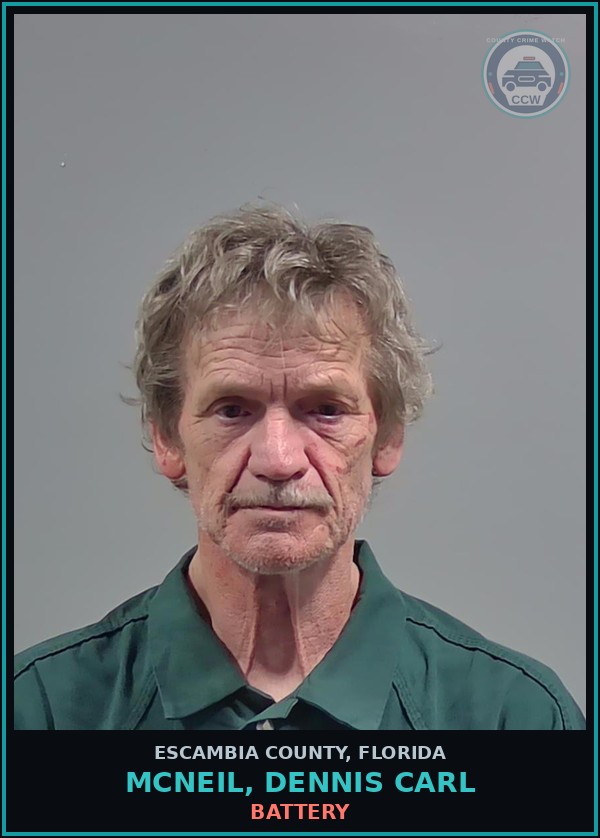 Booking mugshot of MCNEIL, DENNIS CARL in Escambia County