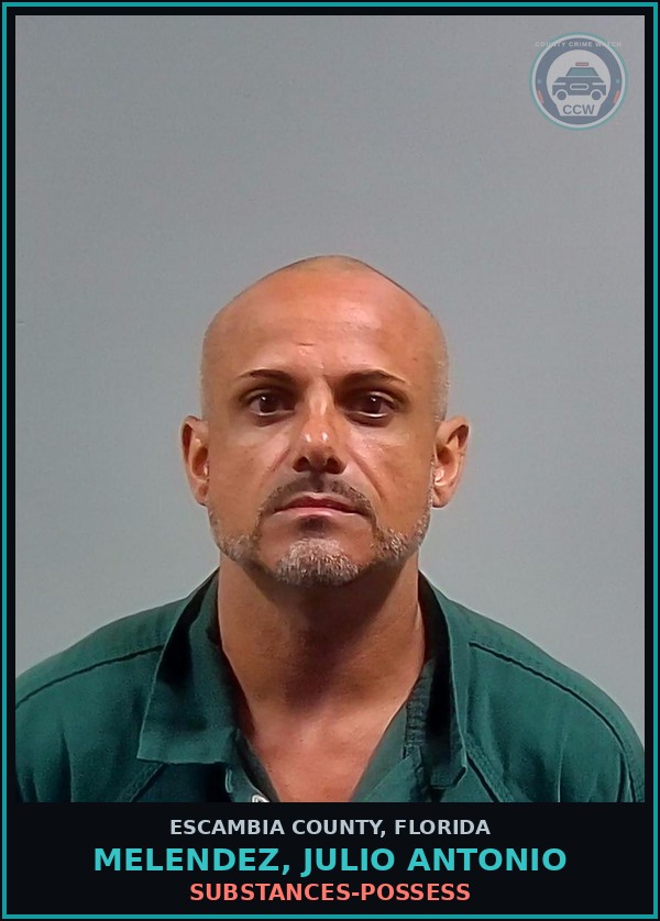 Booking mugshot of MELENDEZ, JULIO ANTONIO in Escambia County