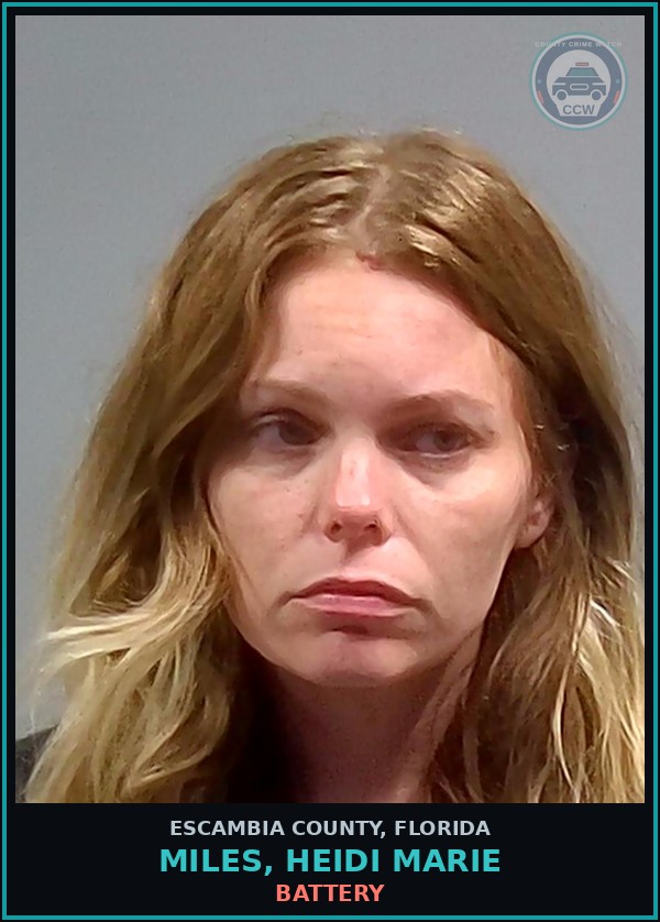Booking mugshot of MILES, HEIDI MARIE in Escambia County