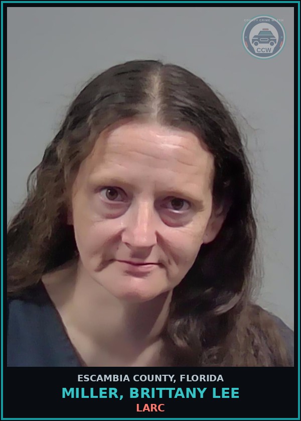 Booking mugshot of MILLER, BRITTANY LEE in Escambia County