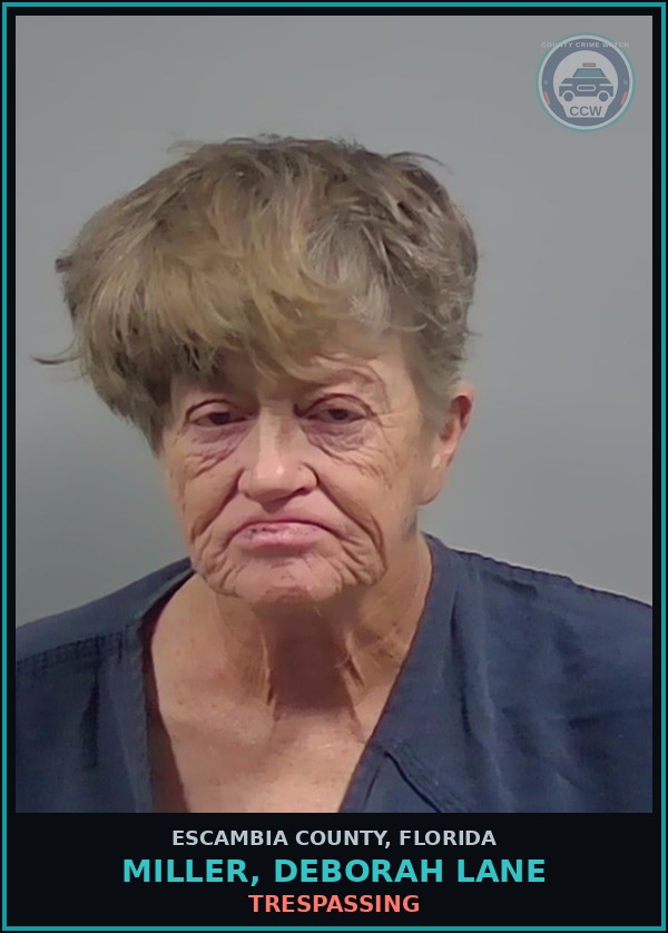 Booking mugshot of MILLER, DEBORAH LANE in Escambia County